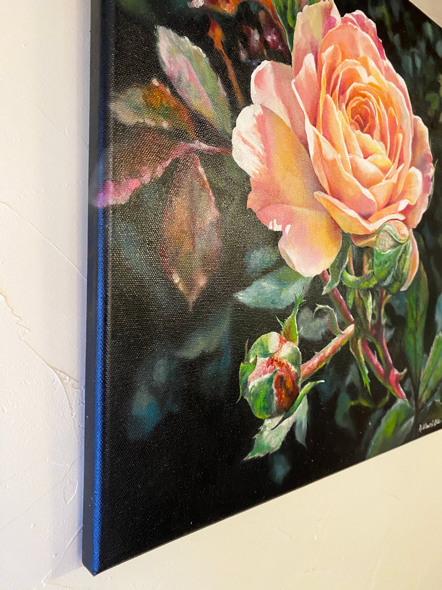 Original Oil Painting Rose From My Garden