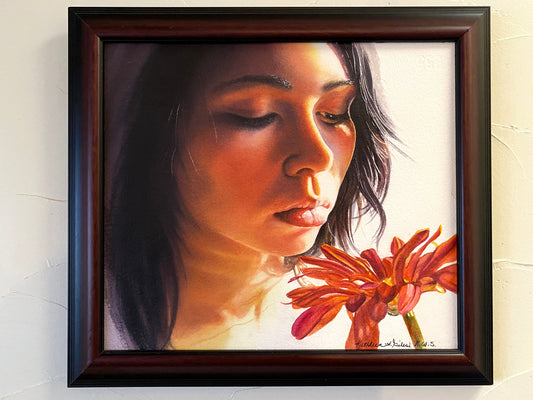 Original Watercolor Painting of "Red Dahlia"