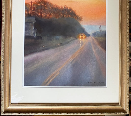 Original Watercolor Painting Early Morning Commute